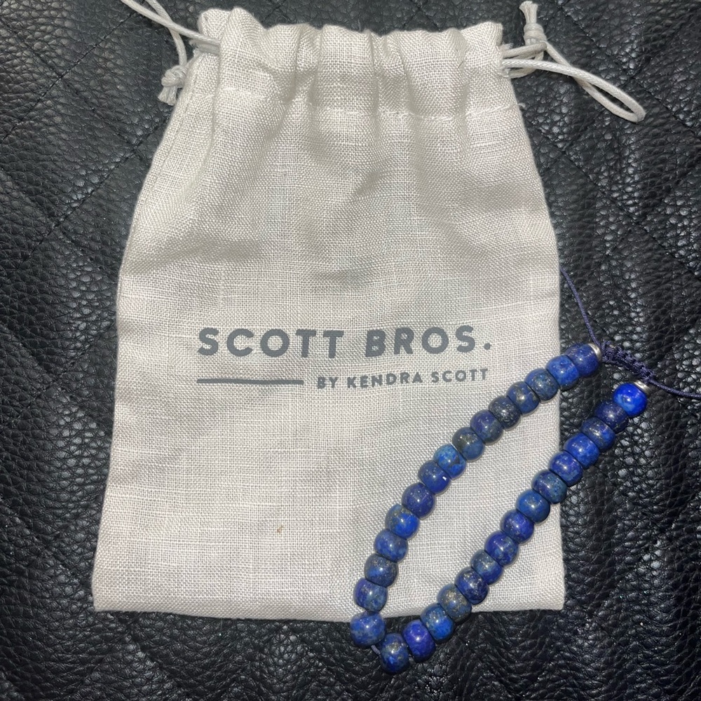 Scott Bros Cade Oxidized Sterling Silver Bracelet in Blue Lapis